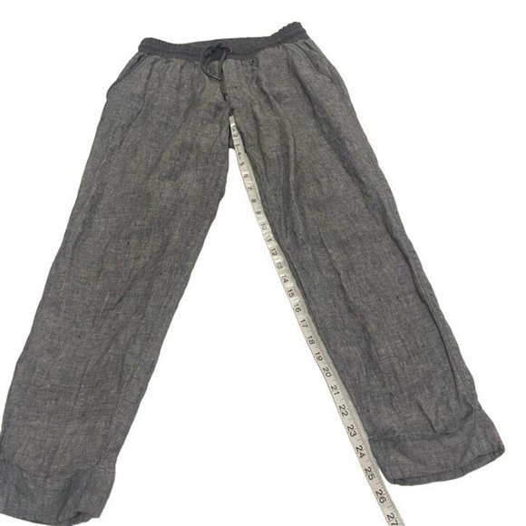 Athleta Drawstring Bali Linen Gray Jogger Ankle Cuff Pants Size 6 - Picture 8 of 10